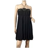 Sexy black o-ring accent empire waist plus size mini dress