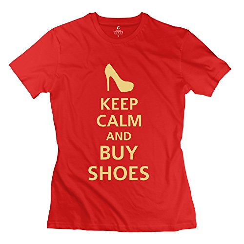 MAD Women's Tee Keep Calm Buy Shoes Size XL Red