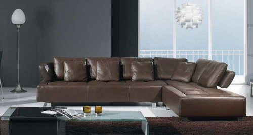 2 pcs Sectional Italian Leather Sofa Set, Item#3878