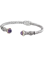 Enchanta Collection Sterling Silver & 18K Amethyst Cuff Bracelet