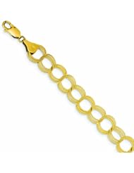 Genuine 14K Yellow Gold Solid Triple Link Charm Bracelet 7 Inches 8 Grams Of Gold 100% Satisfaction Guaranteed.