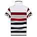 Yete Mens Striped Collared Casual Short Sleeve Polo Shirt