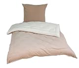 Kinzler 135x200 cm beige Mikrofaser Fleece Wende-Bettw�sche