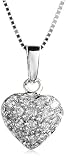 410dy93iAlL. SL160  10k White Gold Pave Heart Pendant , 18
