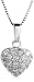 10k White Gold Pave Heart Pendant (1/8 cttw, H-I Color, I2-I3 Clarity), 18"
