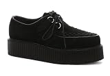 Search : Demonia Creeper Sneaker 402S Black Suede Unisex Lace Up Shoes