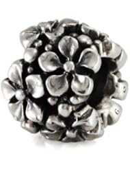 Genuine Ohm Beads (TM) Product. 925 Sterling Silver Flower Garden Threaded European Spacer Bead Charm. 100% Satisfaction Guaranteed.