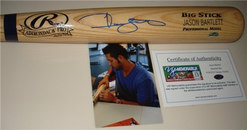 Jason Bartlett Tampa Bay Rays Autographed/Hand Signed Rawlings Big Stick Baseball Bat