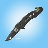 Rescue Knife Spring Assisted Glass Breaker US ARMY
