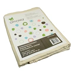 OsoCozy 6 Pack Birdseye Flat Unbleached Diapers