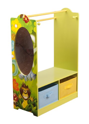 4Gr8 Kidz Jungle Series Kids Wooden Dress Up Organizer w/Mirror