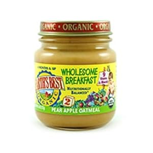Earth's Best Organic 2nd Wholesome Breakfast, Pear Apple Oatmeal, 4.5-Ounce Jars (Pack of 12)