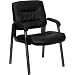 Flash Furniture Black Leather Executive Side Chair with Titanium Frame Finish