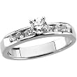 14K White Gold Diamond Engagement Ring - 0.50 Ct.