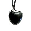 Hematite Polished Gemstone Heart Pendant on Adjustable Silk Slip Necklace
