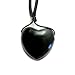 Hematite Polished Gemstone Heart Pendant on Adjustable Silk Slip Necklace