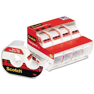 Scotch Transparent 4184 Office Tape, 3/4x850 in dispenser, 4-Pack MMM4184
