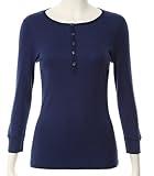 52%OFF three dots Cotton Knits 3/4 Henley w/Poplin / X[hbc : fUCJbg\[ yOUTLET/..