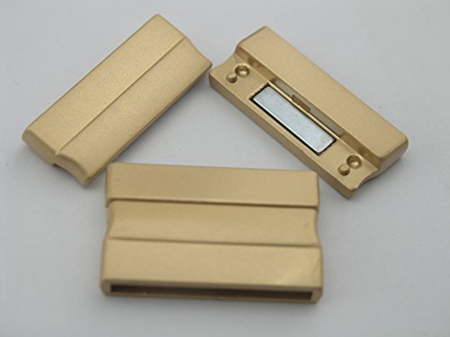 2 Colors --3 Sets 30.0x3.0mm Strong Magnetic Clasp for Brazil Elegant Bracelet (Matte Golden)