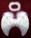 Small White Feather Angel Wings & Free Halo for 0-6mo Newborn Baby As Photo Props, Fairy, Cupid Costume