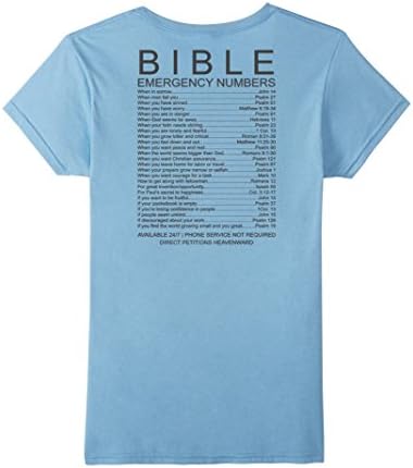 Women's Bible emergency numbers T-Shirt Medium Baby Blue