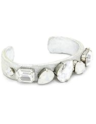 Ted Rossi "Icy Pastel" Embossed Leather and Gem Mini Cuff Bracelet