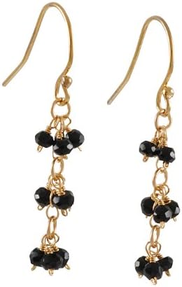 CHRISTINA STANKARD - Triple Cluster Spinel Earrings in Black