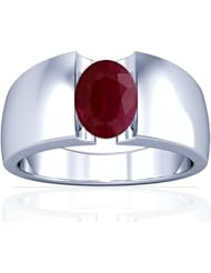 18K White Gold Oval Cut Ruby Solitaire Ring