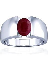 14K White Gold Oval Cut Ruby Solitaire Ring