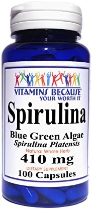 Mental Refreshment: Spirulina 410mg 100 caps
