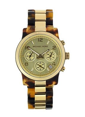 Michael Kors Watches Michael Kors Ladies Tortoise & Gold Runway (Tortoise)