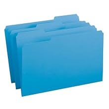 Smead 1/3-Cut File Folders, Heavy Duty Reinforced Tab, Legal Size, Blue, 100 Per Box (17034)