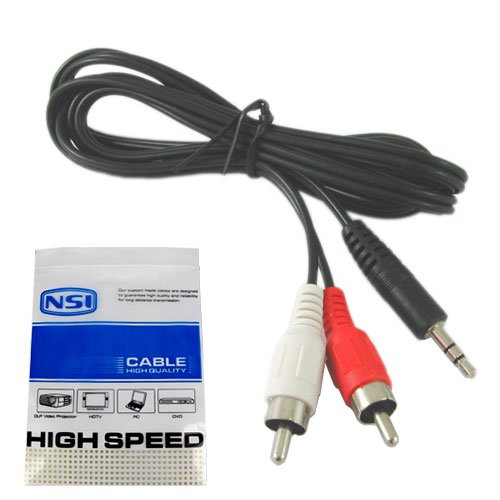 NSI LK-131051 3.5mm TRS to RCA Stereo Audio Cable iPod Compatible - 1/8 Stereo (3.5mm) Male to RCA L/R Male - 5 Ft (1.5 m)