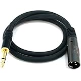 Monoprice 104760 3-Feet Premier Series XLR Male to 1/4-Inch TRS Male 16AWG Cable