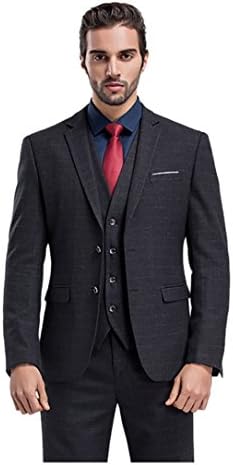 POSHAWN Men's Slim Fit Style Three Piece Suit Set