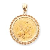 14k Gold 1oz Mounted Panda Coin Rope Bezel