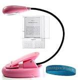 PINK Clip-On TWO LED Book Light eReader Kindle book light eRader book light + Amazon Kindle2 Amazon Kindle 2 Screen protector