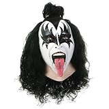 KISS - Demon Latex Full Mask With Hair Adult