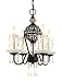 AF Lighting 7167-4H Anastasia Candle Base Mini Chandelier, Antique bronze with Glass Candle Covers and Glass Accents