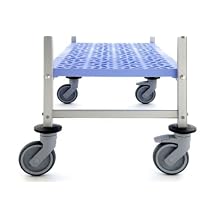 Tournus PLH1092R Commercial Anodized Aluminum Mobile Shelving Unit with Four Shelves, 22" Width x 69" Height, 43" Length, with Four Casters