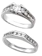 Platinum Diamond Wedding Set - 1.18 Ct.