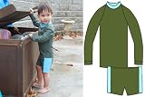 Long Sleeve Shirt and Shorts UPF 50+, UV Protective Boys Two Piece Swimsuit (3 Colors)