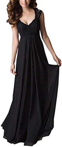 GRECIA Women's Lace Sleeveless Cocktail Party Bridesmaid Maxi Dress XL Black