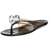 Amy Jo Gladstone Womens Facet Jelly Thong Sandal,Smoke,7 M