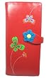 Flower Garden Butterflies and Flower - Red Large Wallet