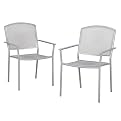 Gabbana Mesh Metal Stacking Dining/Bistro Chair Silver – Set of 2