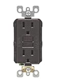 Leviton N7599 15-Amp 125-Volt SmartLock Pro Slim Non-Tamper-Resistant Duplex GFCI Receptacle, Brown