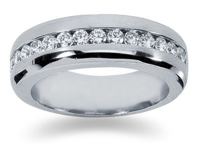 0.98 ctw. Men's Round Diamond Wedding Band in Platinum