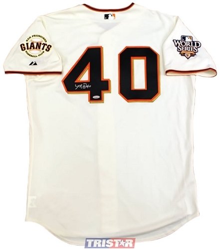 Madison Bumgarner Autographed/Hand Signed San Francisco Giants Authentic Jersey with 2010 World Seri