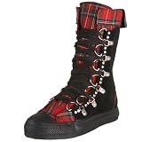 Search : Pleaser Demonia by Pleaser Men's Deviant-205 Lace-Up Sneaker, Size: 8 UK,Color: Black Suede/Red Plaid